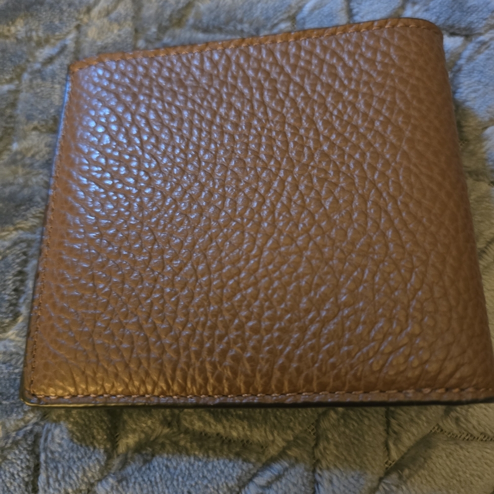 Coach Brown Leather Card Holder with Embroidered Patches - Picture 3 of 3